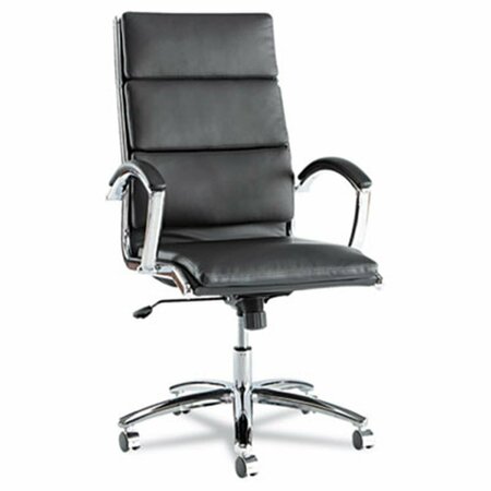 FINE-LINE Neratoli High-Back Swivel-Tilt Chair, Black Soft-Touch Leather, Chrome Frame FI619704